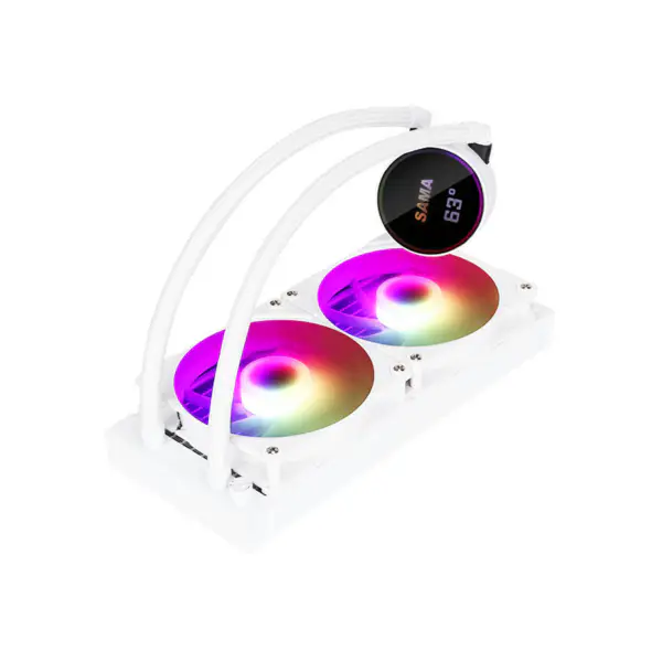Sama Konfigurowalne logo Argb Wentylator chłodzący Cpu Cooler Wersja biała/czarna Wyświetlacz LCD Temperatura rdzenia Cpu Pc Liquid Cooler