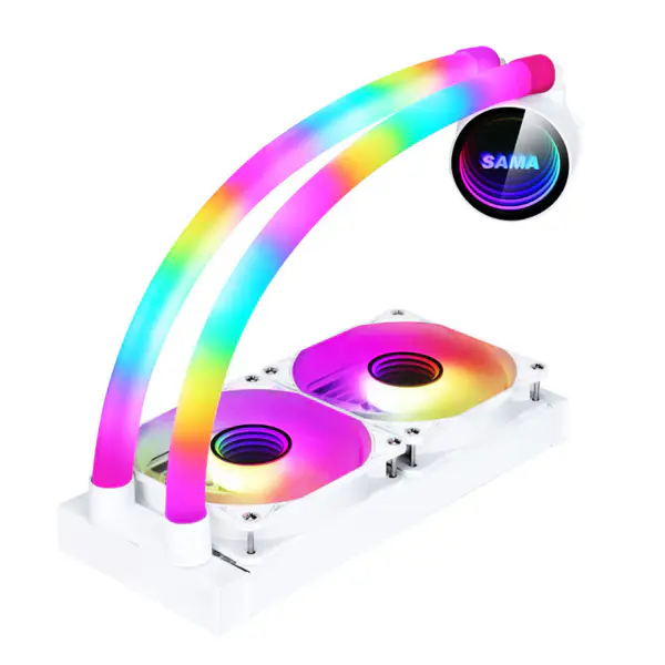 Sama Custom Cpu Cooler Heat Sinks 240 Rgb Cooling Fan For Intel Amd Cpu Lga775/115x Am4 Am5 Ryzen 12600k Cpu Liquid Cool