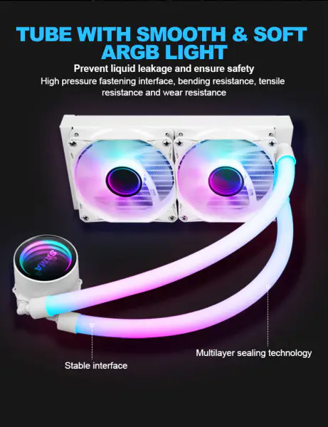 Sama Custom Cpu Cooler Heat Sinks 240 Rgb Cooling Fan For Intel Amd Cpu Lga775/115x Am4 Am5 Ryzen 12600k Cpu Liquid Cool