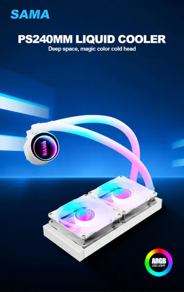Sama Custom Cpu Cooler Heat Sinks 240 Rgb Cooling Fan For Intel Amd Cpu Lga775/115x Am4 Am5 Ryzen 12600k Cpu Liquid Cool