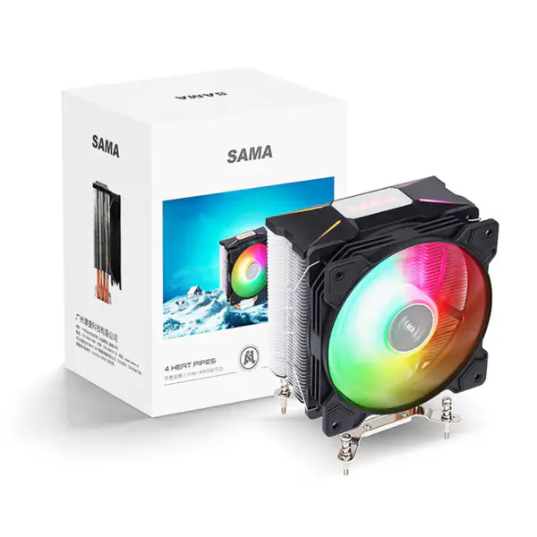 Sama 4 Heatpipes Argb Light Effect Cpu Air Cooler Cpu Radiator