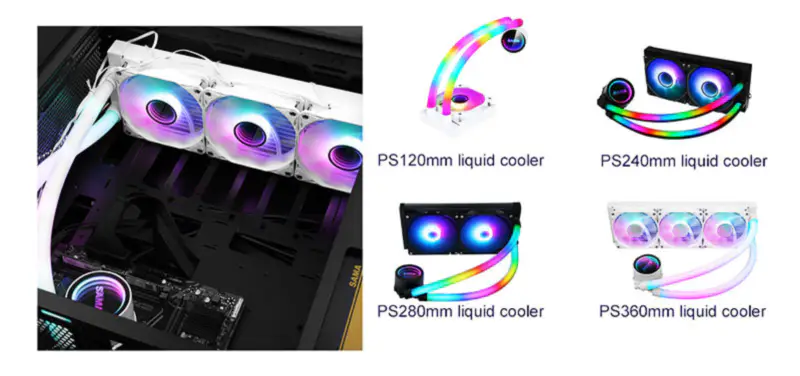 Sama Argb Infinity Mirror Tube 5v Płyta główna Sync All In One Pc Cpu Liquid Cooler Chłodzenie wodne