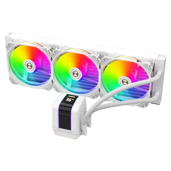 Chłodnica cieczy Alseye 360mm White Frame Sync Argb Aio z wyświetlaczem temperatury dla procesorów 12. generacji
