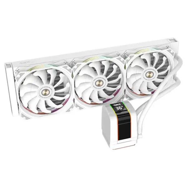 Chłodnica cieczy Alseye 360mm White Frame Sync Argb Aio z wyświetlaczem temperatury dla procesorów 12. generacji