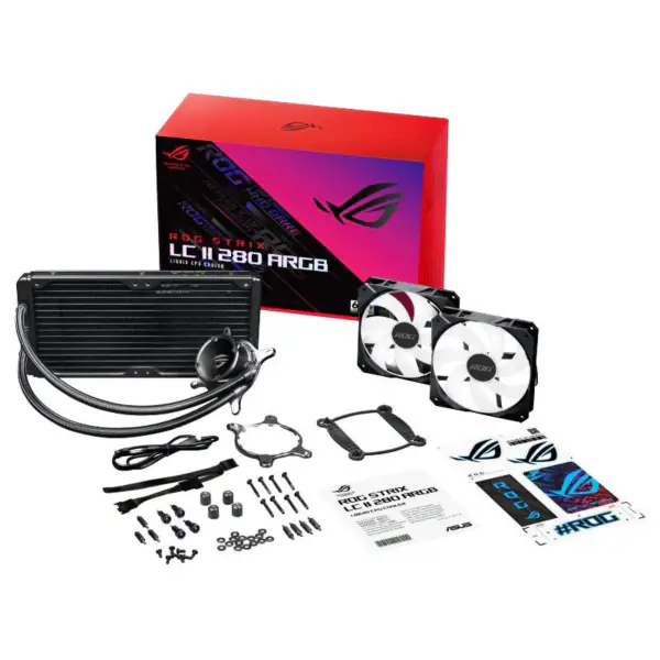 AsUs Rog Strix Lc Ii 280 Argb Aio 2fans Zintegrowany Chłodnica Wodna Wentylator Chłodzący Procesor Asetek