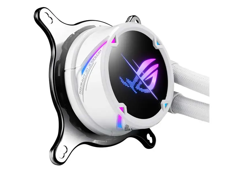 AsUs Rog Strix Lc Ii 240 Argb White Edition 2fans Zintegrowany wentylator chłodzenia procesora chłodzony wodą