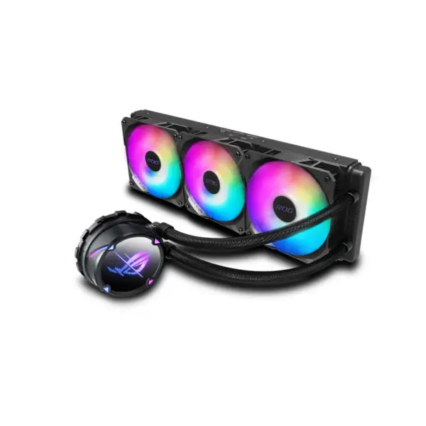 AsUs Rog Strix Lc Ii 360 Argb 3fans Zintegrowany Chłodnica Chłodzona Wodą 12 Generacja Cpu Asetek 7th Pwm Dc Chłodzenie Cpu Wentylator Argb