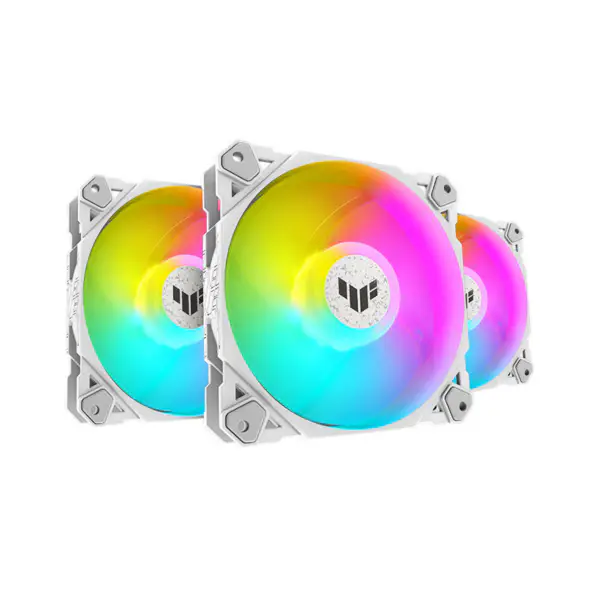 AsUs Tuf Gaming White Heroic Light Tf120 Wentylator obudowy 3 szt. wentylator Argb z kontrolerem efektów świetlnych Tuf Gaming Tf120 Argb 3w1